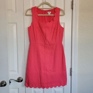 J. Crew Scalloped Square-Neck Cotton Dress